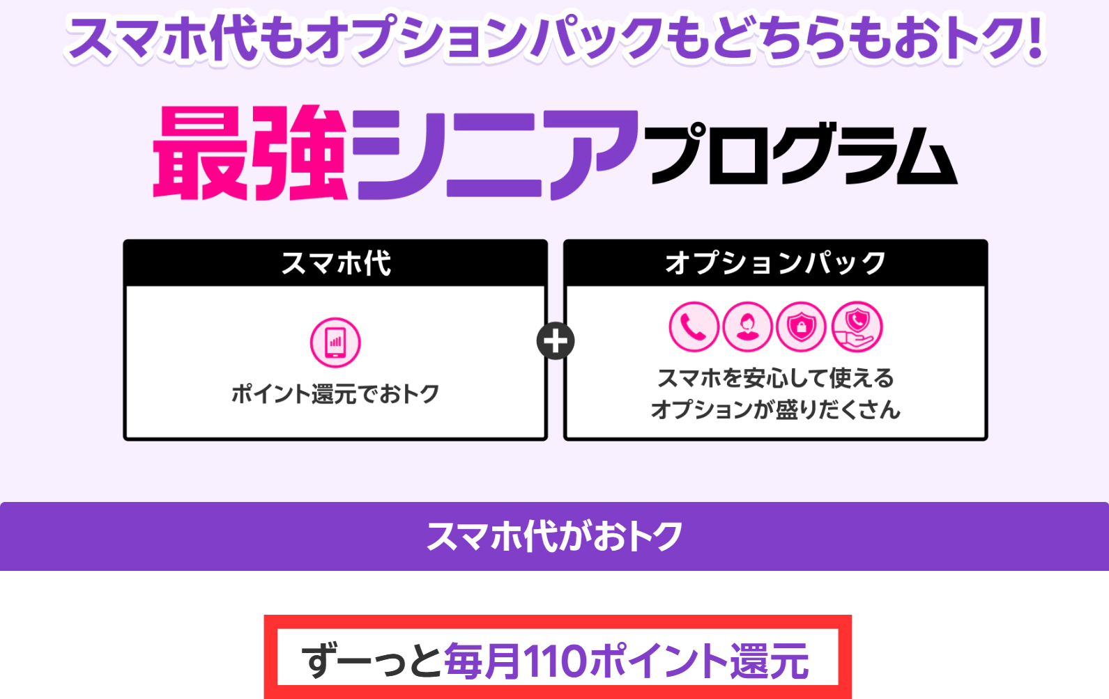 65歳からずーっと毎月110ポイント還元