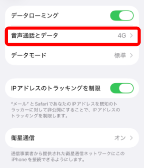 モバイルデータ通信のオプション